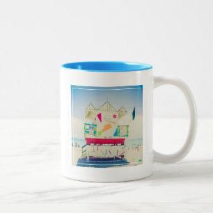 Caneca De Café Em Dois Tons Praia sul da torre   do Lifeguard, Miami