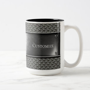 Caneca De Café Em Dois Tons Prata de Aço