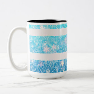 Caneca De Café Em Dois Tons Prateado com Neve Rasgada