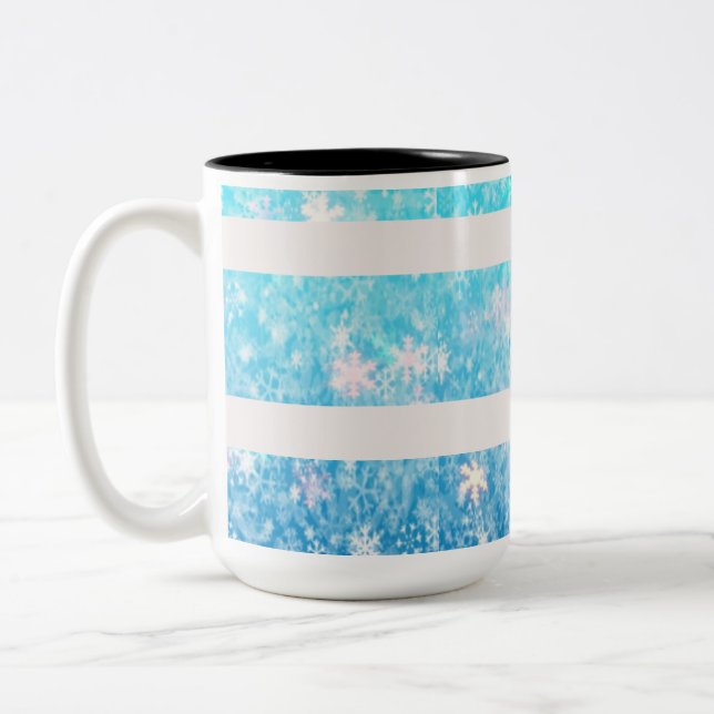 Caneca De Café Em Dois Tons Prateado com Neve Rasgada (Esquerda)