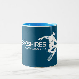Caneca De Café Em Dois Tons Praticante de Snowboard de Berkshires Massachusett