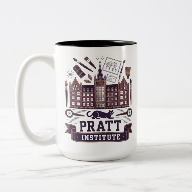 Caneca De Café Em Dois Tons Pratt institute (Esquerda)