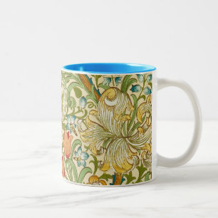 Caneca De Café Em Dois Tons Pre-Raphaelite dourado do vintage do lírio de