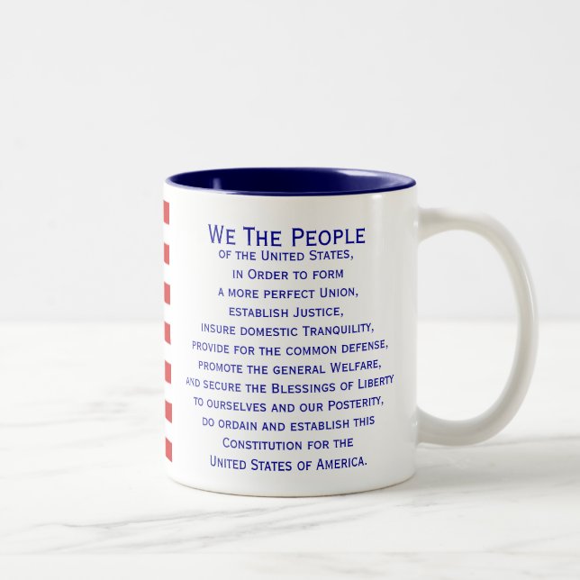 Caneca De Café Em Dois Tons Preâmbulo da Constituição Flag Mug (Direita)