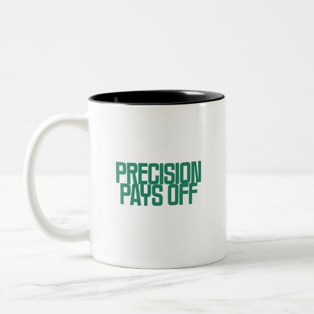 Caneca De Café Em Dois Tons Precisão Compensa | Excelência em Precisão de Dado (Esquerda)