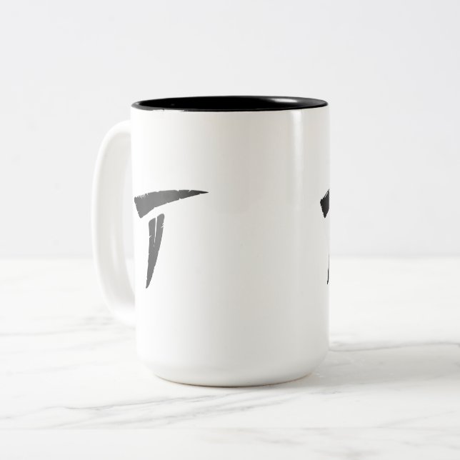 Caneca De Café Em Dois Tons Predador Preto (Frente Esquerda)