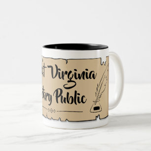 Caneca De Café Em Dois Tons Preenchimento da pena de rolagem pública do Notári