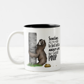 Caneca De Café Em Dois Tons preguiça pooping