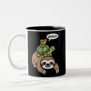 Caneca De Café Em Dois Tons Preguiça Tartaruga Caracol Animal de Cavalinho Cor