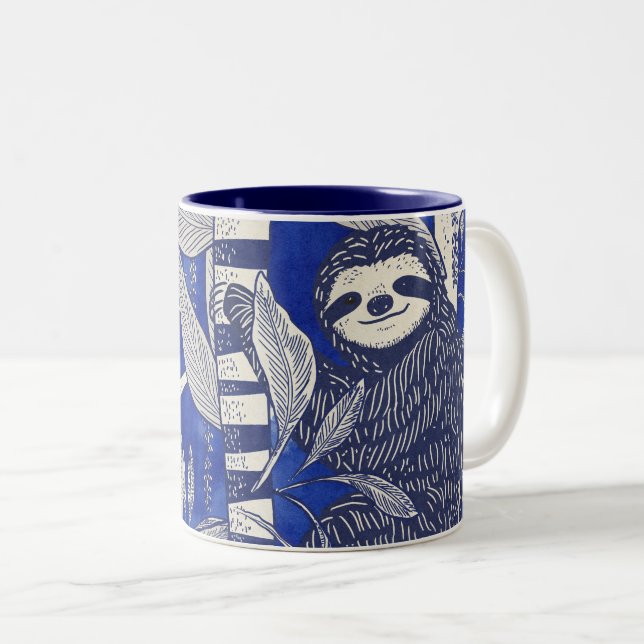 Caneca De Café Em Dois Tons Preguiças da Selva (Frente Esquerda)
