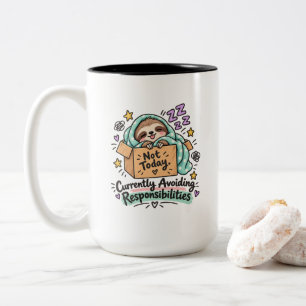 Caneca De Café Em Dois Tons Preguiçoso Fofo “Não Hoje” – Atualmente Evitando R