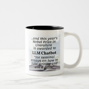 Caneca De Café Em Dois Tons Prêmio Nobel Literatura 2010 do LLM Chatbot