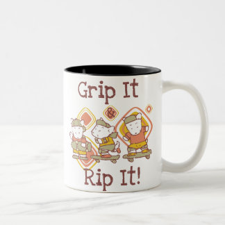 Caneca De Café Em Dois Tons Prenda-o e rasgue-o que Skateboarding