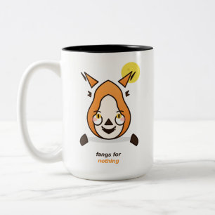 Caneca De Café Em Dois Tons Presas Por Nada Raposa Vampira Fofa Punhaloween