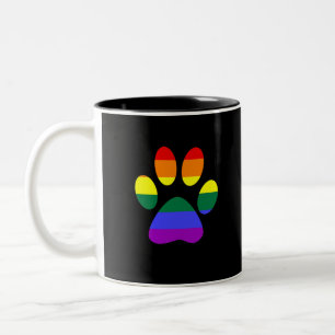 Caneca De Café Em Dois Tons Presente alegre da lésbica do orgulho da pata LGB