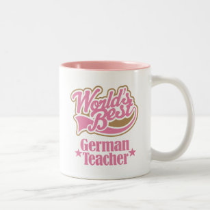 Caneca De Café Em Dois Tons Presente alemão do professor (mundos melhores)