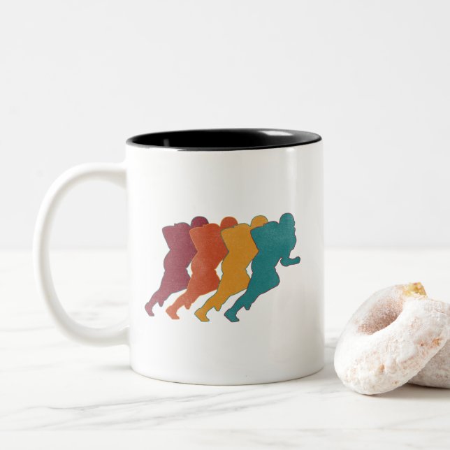 Caneca De Café Em Dois Tons Presente americano de futebol para amantes de fute (Com Donut)