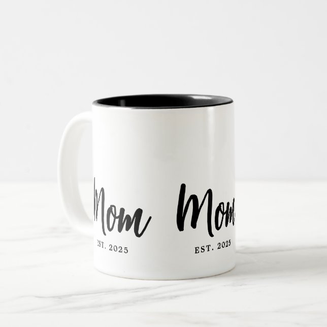 Caneca De Café Em Dois Tons Presente Ano de Fundação da Mamãe Nova Mãe (Frente Esquerda)