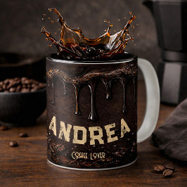 Caneca De Café Em Dois Tons Presente com Nome Personalizado: Amante de Café Pr