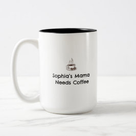 Caneca De Café Em Dois Tons Presente da Mãe da Sophia | Nome Personalizado Pre