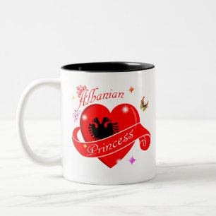 Caneca De Café Em Dois Tons Presente da princesa do amor albanês