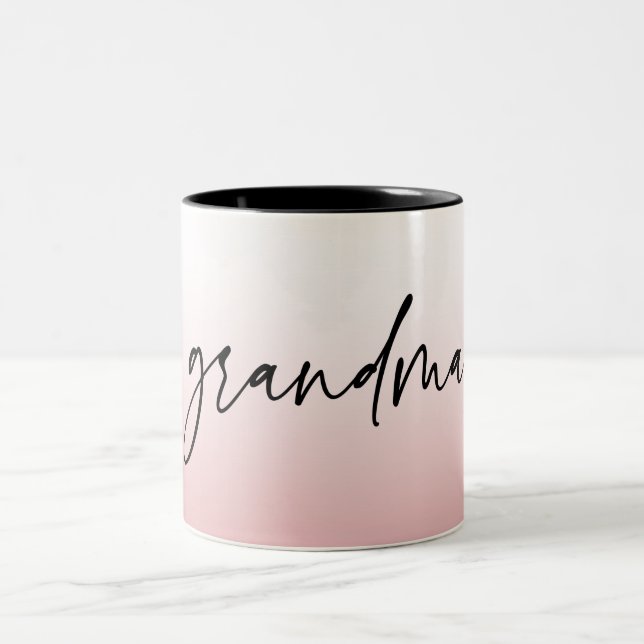 Caneca De Café Em Dois Tons Presente da vovó rosa elegante e sutil (Centro)