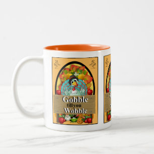 Caneca De Café Em Dois Tons Presente de Ação de Graças de Natal GOBBLE ATÉ QUE