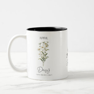 Caneca De Café Em Dois Tons Presente de aniversário da flor do mês de nascimen