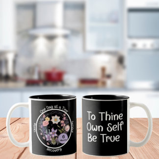 Caneca De Café Em Dois Tons Presente de aniversário de Sobriedade Personalizad