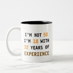 Caneca De Café Em Dois Tons Presente de Aniversário para Idade Personalizada -
