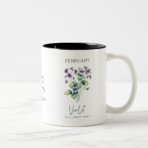Caneca De Café Em Dois Tons Presente de aniversário Violeta Flor do mês de nas
