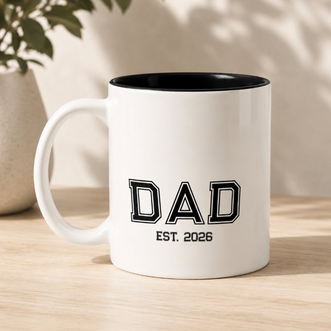 Caneca De Café Em Dois Tons Presente de Ano de Estabelecimento do Pai Minimal  (Criador carregado)