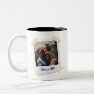 Caneca De Café Em Dois Tons Presente de ano e foto de última página personaliz