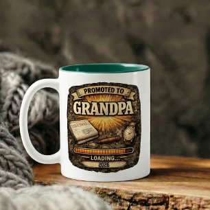 Caneca De Café Em Dois Tons Presente de Anúncio de Gravidez para Avô