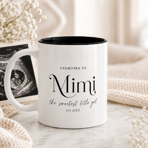 Caneca De Café Em Dois Tons Presente de Anúncio de Gravidez para Mimi