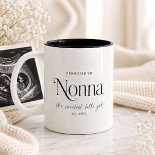 Caneca De Café Em Dois Tons Presente de Anúncio de Gravidez para Nonna