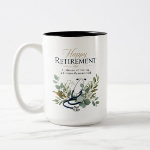 Caneca De Café Em Dois Tons Presente de Aposentadoria Feliz para Médico