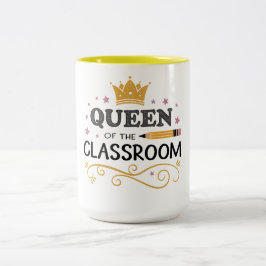 Caneca De Café Em Dois Tons Presente de Apreciação ao Professor – Rainha da Sa