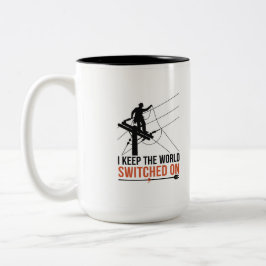 Caneca De Café Em Dois Tons Presente de Apreciação para Trabalhador Elétrico -