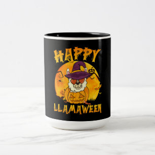 Caneca De Café Em Dois Tons Presente de aranha   Aranha-Bruxa de Llama Feliz