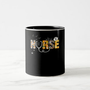 Caneca De Café Em Dois Tons Presente de aranha Enfermeira De Halloween Com A