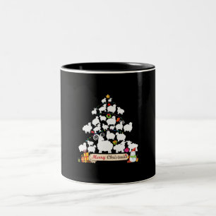 Caneca De Café Em Dois Tons Presente de árvore de Natal de ovelha Presentes