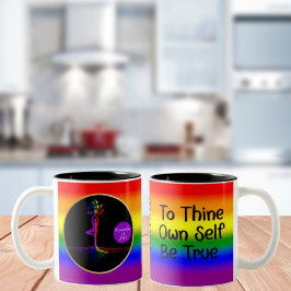 Caneca De Café Em Dois Tons Presente de Árvore LGBTQ de Recuperação de Vida