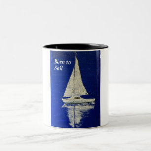 Caneca De Café Em Dois Tons Presente de barco à vela