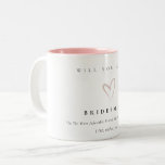 Caneca De Café Em Dois Tons Presente de Bridesmaid do Coração Simples e Modern<br><div class="desc">Se precisar de mais alguma personalização,  por favor,  sinta-se à vontade para me enviar uma mensagem em yellowfebstudio@gmail.com.</div>