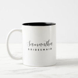 Caneca De Café Em Dois Tons Presente de Bridesmaid Personalizada Moderna e Min