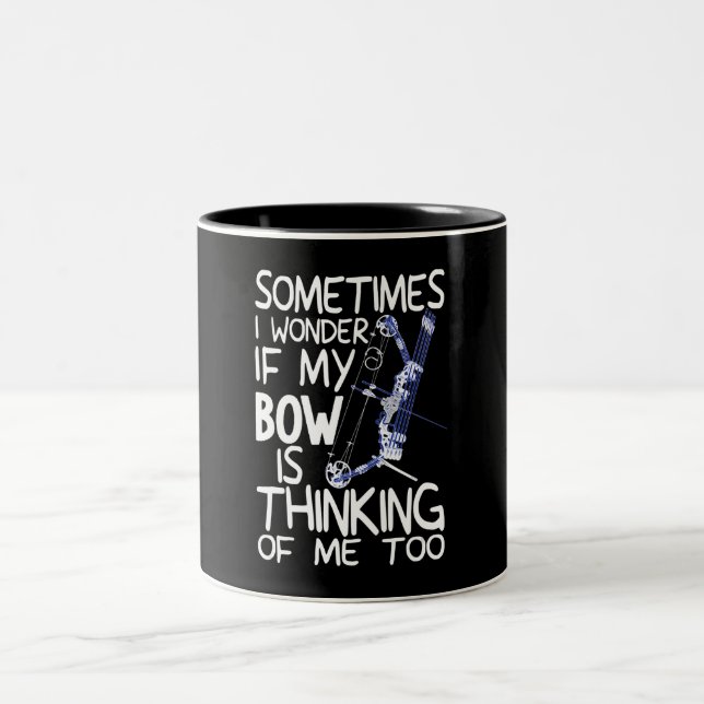 Caneca De Café Em Dois Tons Presente de caça ao Arco composto engraçado (Centro)