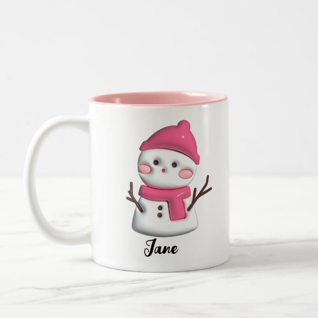 Caneca De Café Em Dois Tons Presente de Café de Natal Personalizado (Esquerda)