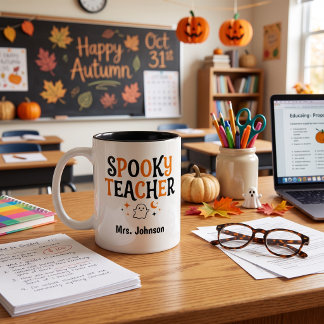 Caneca De Café Em Dois Tons Presente de Café para Professor no Halloween | Ali