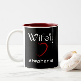 Caneca De Café Em Dois Tons Presente de Casal Wifey Hubby